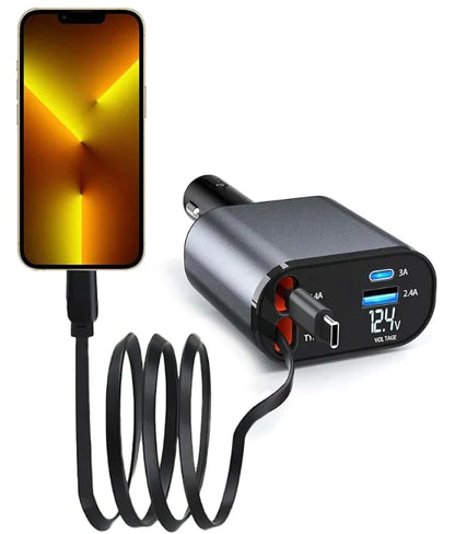 Ultimate 4 IN 1 Dual Retractable Car Charger