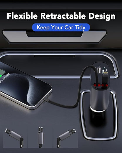 Ultimate 4 IN 1 Dual Retractable Car Charger